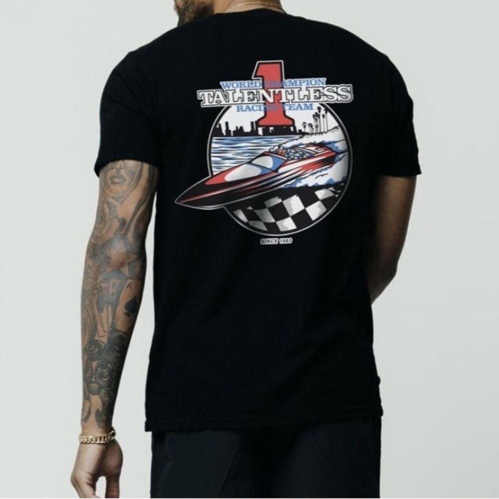Talentless Men’s Racing Tee NEW Size Small Unisex Graphic T-Shirt